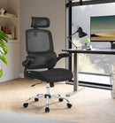 SEGENN Padua Comfortabele Inktzwarte Bureaustoel met Lendensteun en Hoofdsteun-Bureaustoel met Verstelbare Hoofd- en Rugondersteuning