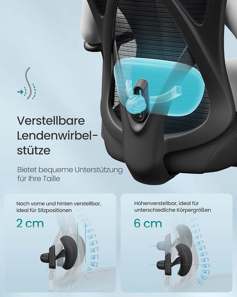 SEGENN Turin Ergonomisch Bureaustoel – Zwart – Comfort & Stevigheid tot 150 kg-Comfortabel & Sterk