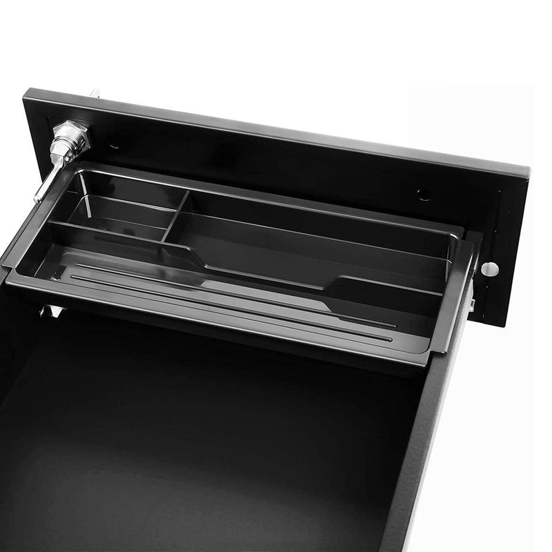 Ladeblok met afsluitbare - Ladeblok bureau op wieltjes- 3 Lades - metaal - 30 x 45 x 60 cm zwart