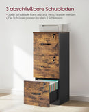 Segenn's Trieste Stevige Archiefkast met 3 Vergrendelbare Lades-Metalen Dossierkast met 3 Afsluitbare Lades