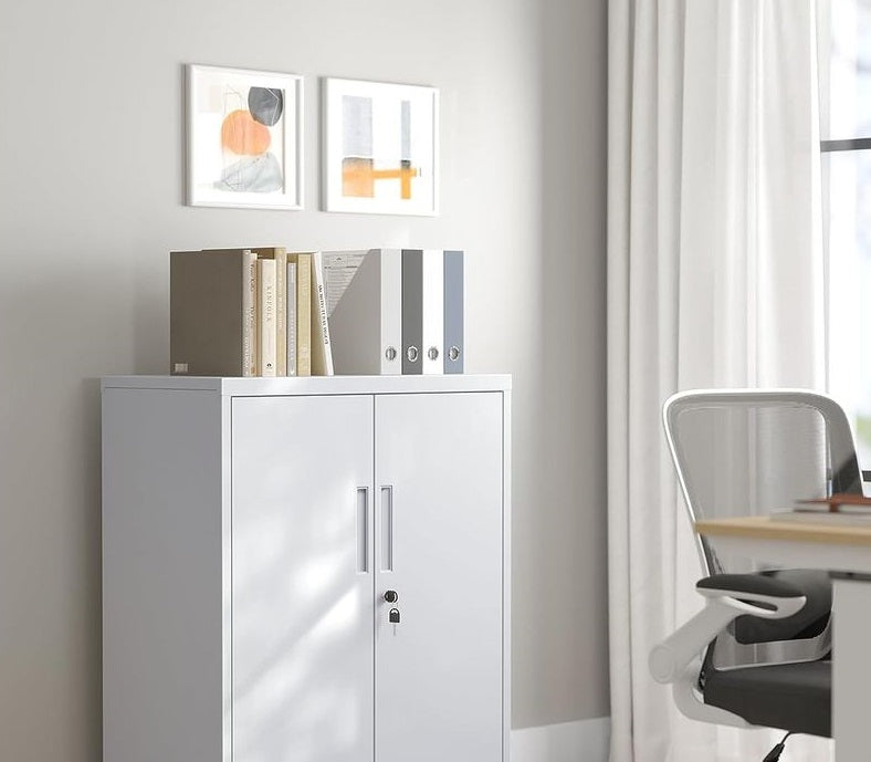 Segenn's Genoa Stalen Archiefkast Grijs – 2 Afsluitbare Deuren, Metalen Kast voor Documenten