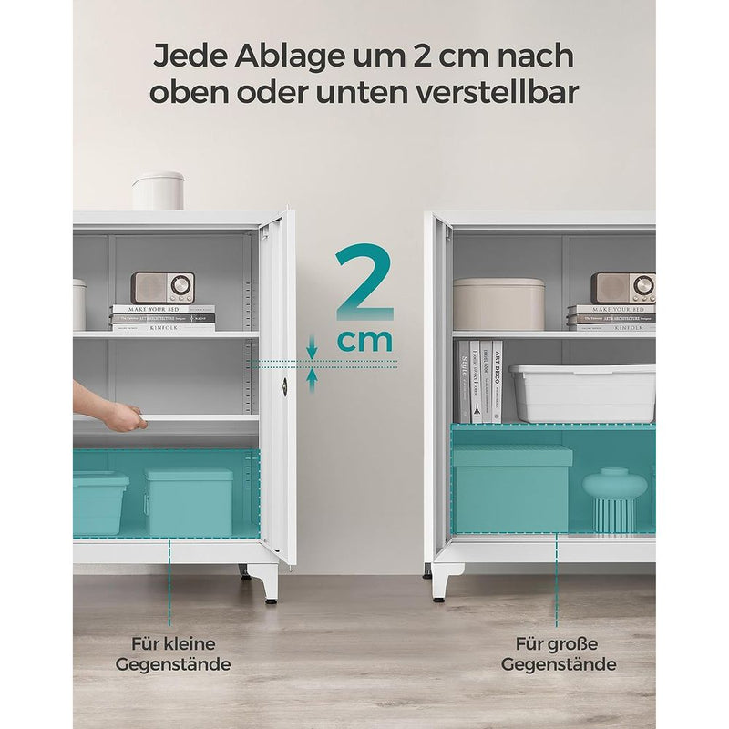 Segenn's Genoa Stalen Archiefkast Grijs – 2 Afsluitbare Deuren, Metalen Kast voor Documenten