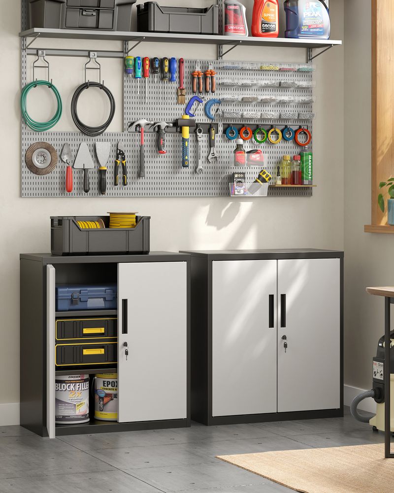 Segenn's Verona Stalen Kantoorkast met 2 Deuren – Duurzame Metalen Kast voor Documenten en Opbergruimte