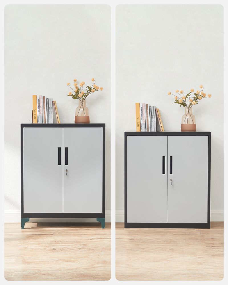 Segenn's Verona Stalen Kantoorkast met 2 Deuren – Duurzame Metalen Kast voor Documenten en Opbergruimte