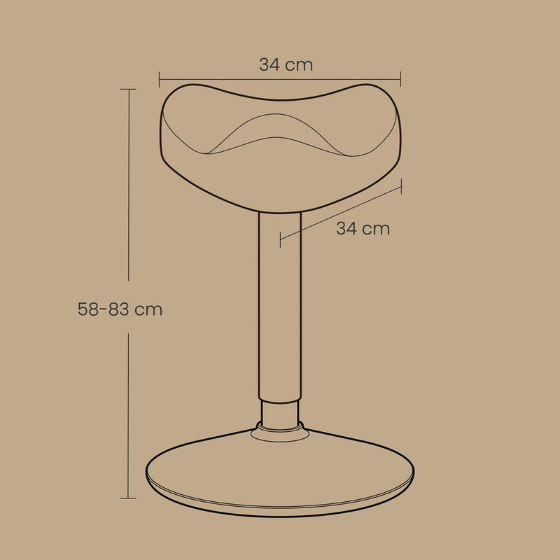 SEGENN Parma FlexiSit 360 – Beweeglijk Werken-Ergonomische StMoveMe – Dynamische Kruk voor Staand Werkek-