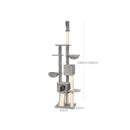 Segenn's Plafondhoge krabpaal 60 x 45 x (240-260) cm (L x W x H) - Lichtgrijs