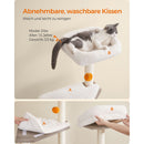 Segenn Krabpaal met kattenbakkast - kattenbak met 2-in-1 moderne kattenboom - met roomer - krabzuilen - platform - wasbare kussens - Greige - 134 cm