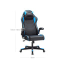 Segenn's Gamestoel - Racestoel - Ergonomische Bureaustoel - Bureaustoel met Hoofdsteun en Verstelbare Armleuningen - In Hoogte Verstelbaar - Stalen Frame - Kunstleer - Zwart-Blauw