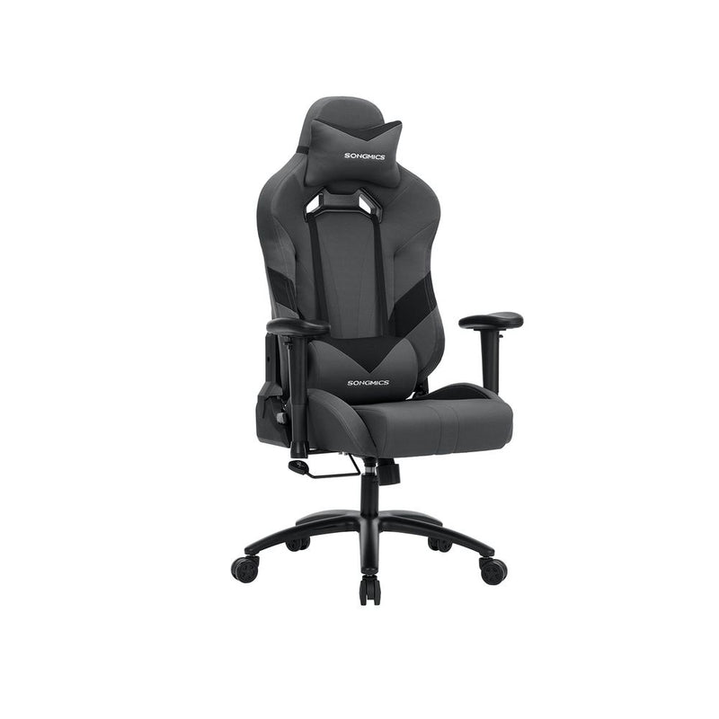 SEGENN Trento Comfortabele Grijze Gamingstoel met Verstelbaar Lendenkussen-Stijlvolle Grijze Gamingstoel met Ergonomisch Lendenkussen