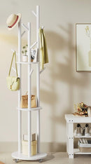 SEGENN Catania Kapstok met massief houten haken en opbergrekken – Duurzaam & stijlvol-Functioneel en warm design-Natuurlijke look