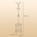 SEGENN Caserta Vrijstaande Kapstok met 12 Haken en Paraplubak – Stijlvol Kledingrek voor Hal of Kantoor