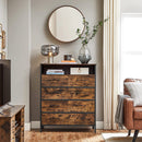 Segenn's Norwich Ladekast - Dressoir - Kast - met 8 lades - Vintage Bruin-Zwart