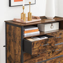 Segenn's Norwich Ladekast - Dressoir - Kast - met 8 lades - Vintage Bruin-Zwart