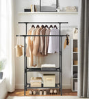 SEGENN Genoa Verplaatsbaar Kledingrek met Wielen – 103,5 cm – Zwart – Stabiel & Ruimtebesparend-Mobiel Kledingrek – Inktzwart – 103,5 cm Breed – Industrieel en Praktisch