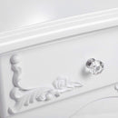 Segenn's Daisy Kaptafel - Uitgehold Kapsalontafel - met spiegel en krukje - 4 lades incl. 2 tussenschotten - kantelbeveiliging - wit