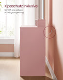 SEGENN Florence Pastelroze Kaptafel met Spiegel en 2 Lades – Makeup Tafel voor Slaapkamer of Tienerkamer