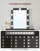 SEGENN Lanciano Moderne Kaptafel met LED-verlichting-Stijlvolle Kaptafel met Spiegel-Makeup tafel met LED-verlichting