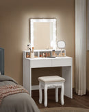 SEGENN Coenza Kaptafel met Spiegel en Lampen-Makeup tafel met Spiegel en Verlichting-Stijlvolle Kaptafel met Spiegel en Gloeilampen/Luxe Kaptafel met Hollywood-verlichting