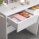 Segenn's Wings kaptafel - Make up tafel - met opklapbare spiegel - 2 lades - make-uptafel - met 3 open vakken - wit 100 x 40 x 142 cm