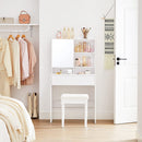 Segenn's Biance kaptafel - kaptafel met spiegel en een lade - Cosmetische tafel - Verstelbare planken - Modern - 70 x 40 x 136 cm - Wit