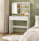 SEGENN Modena Witte Kaptafel met Spiegel – Makeup Tafel voor Slaapkamer of Dressing-Moderne Kaptafel in Wit met Spiegel – Strak en Functioneel