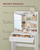 SEGENN Modena Witte Kaptafel met Spiegel – Makeup Tafel voor Slaapkamer of Dressing-Moderne Kaptafel in Wit met Spiegel – Strak en Functioneel