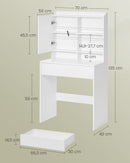 SEGENN Modena Witte Kaptafel met Spiegel – Makeup Tafel voor Slaapkamer of Dressing-Moderne Kaptafel in Wit met Spiegel – Strak en Functioneel