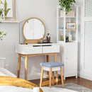 Segenn's Rome Kaptafel - make up tafel - wasbare krukhoes, wit en natuurlijke kleur