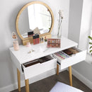 Segenn's Rome Kaptafel - make up tafel - wasbare krukhoes, wit en natuurlijke kleur