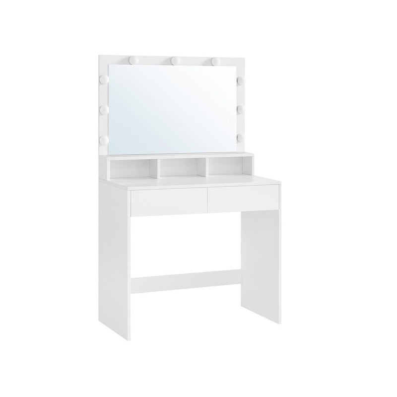 SEGENN Sorento Kaptafel met Spiegel en Lampjes-Makeup tafel met Spiegel en Verlichting-Luxe Kaptafel met Spiegel en Gloeilampen-Stijlvolle Makeup tafel met Verlichte Spiegel