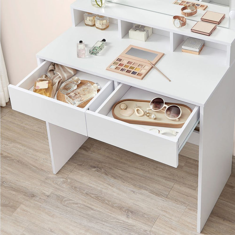 SEGENN Sorento Kaptafel met Spiegel en Lampjes-Makeup tafel met Spiegel en Verlichting-Luxe Kaptafel met Spiegel en Gloeilampen-Stijlvolle Makeup tafel met Verlichte Spiegel