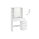 SEGENN Novara Moderne Kaptafel met LED Verlichting – Cloud White-Luxe Kaptafel in Cloud White met LED Verlichte Spiegel – Modern & Stijlvol