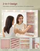 SEGENN Palermo Kaptafel in Cloud White met LED-verlichting en Ruime Spiegel-Compacte Kaptafel-Makeup tafel met LED-spiegel – Elegant Wolkenwit Ontwerp