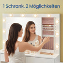 SEGENN Modena Kaptafel met Spiegel, LED-verlichting en Sieradenkast – Multifunctioneel Design-Makeup Tafel met LED-spiegel en Opbergkast voor Sieraden  3-in-1 Kaptafel: Spiegel- LED-verlichting & Sieradenopslag