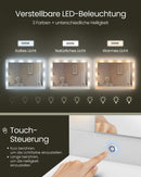 SEGENN Palermo Kaptafel in Cloud White met LED-verlichting en Ruime Spiegel-Compacte Kaptafel-Makeup tafel met LED-spiegel – Elegant Wolkenwit Ontwerp