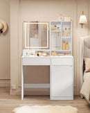 SEGENN Vicenza Makeup Tafel met LED Spiegel – Kaptafel 90 cm Breed voor Slaapkamer of Dressing