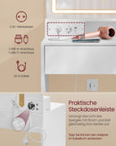 SEGENN Vicenza Makeup Tafel met LED Spiegel – Kaptafel 90 cm Breed voor Slaapkamer of Dressing