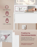 SEGENN Paris Kailyn Kaptafel met LED-verlichting, Spiegel en Open Opbergruimte-Makeup tafel Kailyn – LED-spiegel, Opberglade en Open Planken