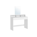 SEGENN Genoa Kaptafel met Grote Spiegel – Moderne Witte Makeup tafel-Strak Witte Look voor Slaapkamer of Dressing-Minimalistische Kaptafel met Grote Spiegel – Wit & Modern