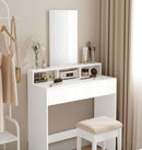 SEGENN Genoa Kaptafel met Grote Spiegel – Moderne Witte Makeup tafel-Strak Witte Look voor Slaapkamer of Dressing-Minimalistische Kaptafel met Grote Spiegel – Wit & Modern