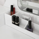 Segenn's Glowy kaptafel - Make up tafel met kruk - met led- verlichting in 3 kleuren - make-uptafel met uitneembare make-up organizer - met gecapitonneerde kruk - wit