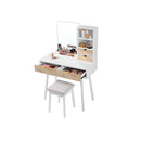 Segenn's Fancy Kaptafel - make up tafel - make up tafel met spiegel - kaptafel set - met krukje - Wit