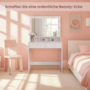 SEGENN Latina Kaptafel met Verlichte Spiegel-Makeup Meubel met LED-verlichting-Stijlvolle Kaptafel met Spiegel en LED-lampjes