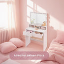 SEGENN Latina Kaptafel met Verlichte Spiegel-Makeup Meubel met LED-verlichting-Stijlvolle Kaptafel met Spiegel en LED-lampjes