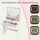 SEGENN Latina Kaptafel met Verlichte Spiegel-Makeup Meubel met LED-verlichting-Stijlvolle Kaptafel met Spiegel en LED-lampjes
