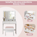 SEGENN Latina Kaptafel met Verlichte Spiegel-Makeup Meubel met LED-verlichting-Stijlvolle Kaptafel met Spiegel en LED-lampjes