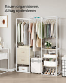 SEGENN Turin Minimalistisch Kledingrek met Opberglades – Multifunctioneel Kledingrek met Lades – Beige Tinten