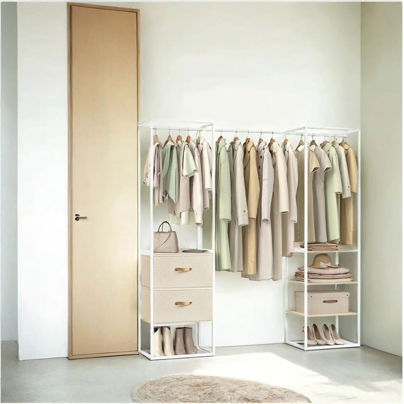 SEGENN Salerno Stijlvol & Functioneel Kledingrek met 2 Lades – Scandinavisch Design – Beige