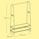 SEGENN Verona Multifunctioneel kledingrek met 2 opbergplanken – Voor hal, slaapkamer of kleedkamer-Praktisch en elegant ontwerp