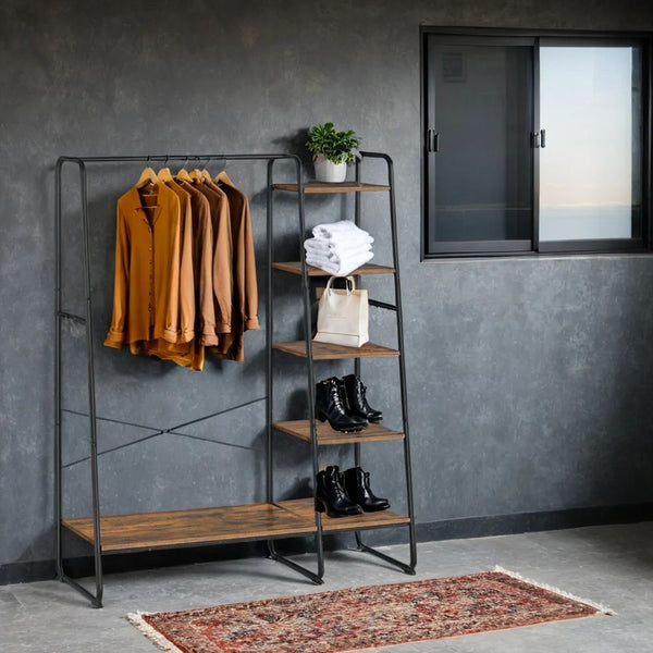 SEGENN Matera Kledingrek met 5 Niveaus – Opbergrek voor Kleding, Schoenen en Tassen – Stevig & Ruimtebesparend-